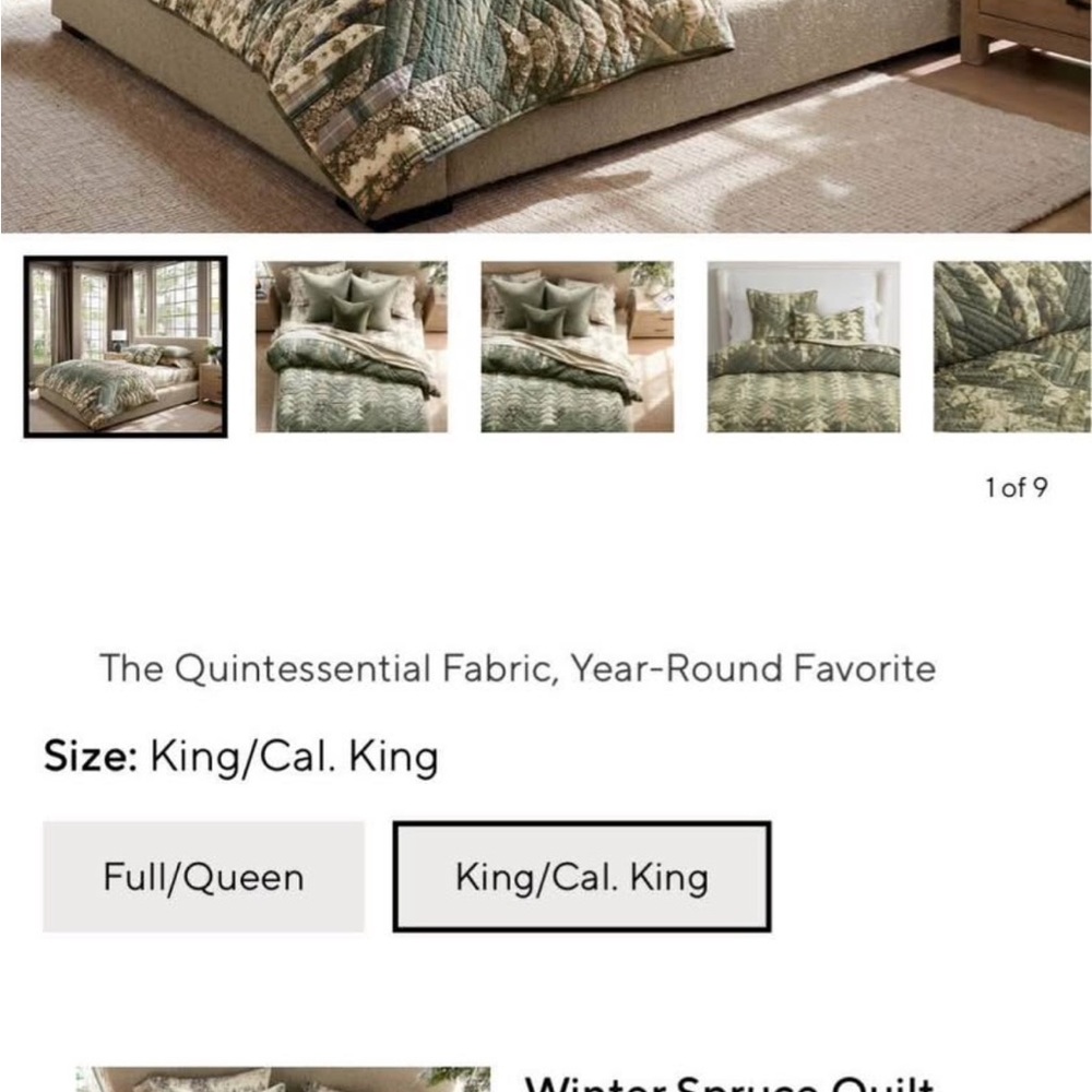 Winter Spruce Quilt Set - King/Cal. King